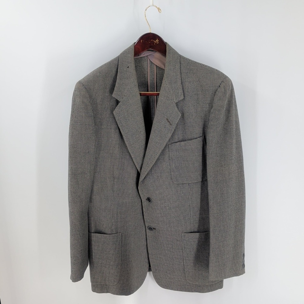 Fahey-Brockman Two Button Front‎ Houndstooth Sport Coat Blazer Gray Size SZ 40R